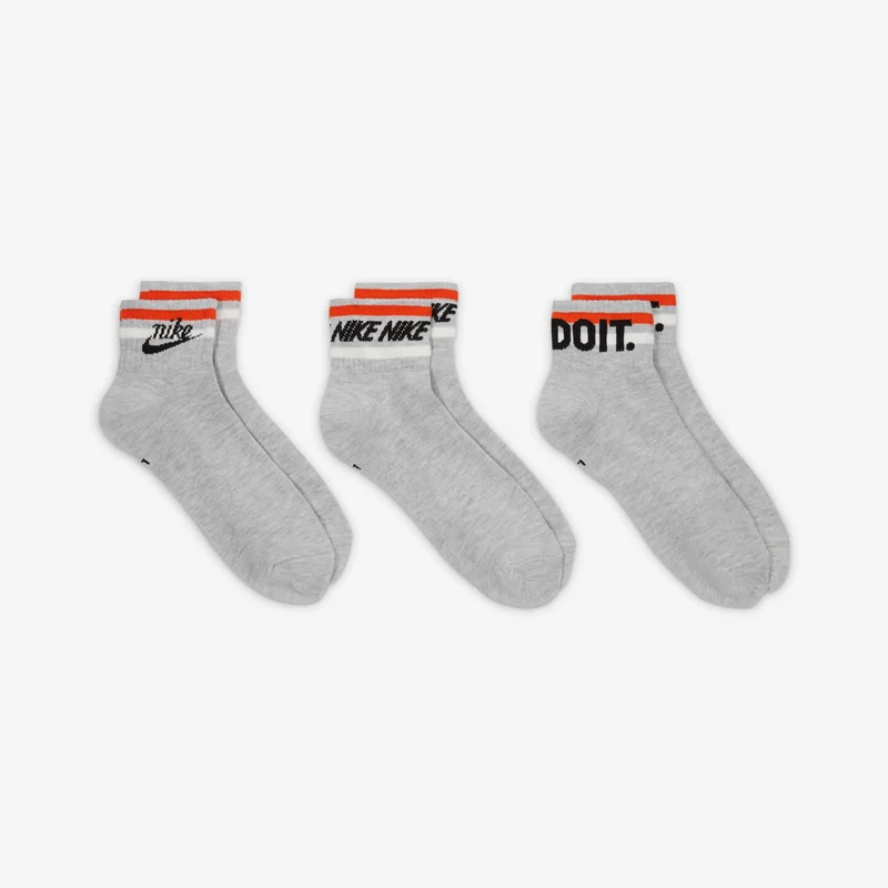 Nike Grey Everyday Essential Ankle Socks (3 Pack)  | Best Price UAE